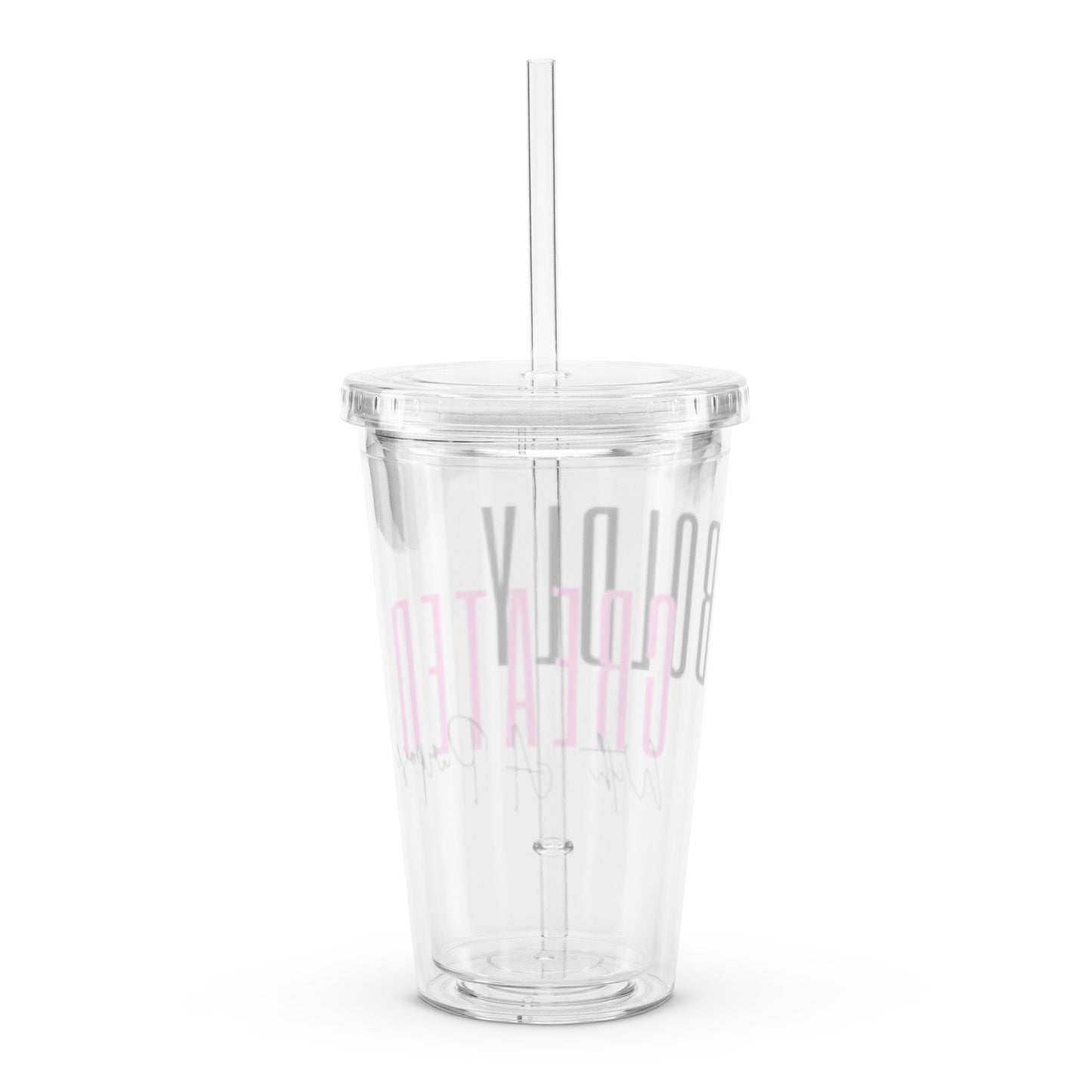 Clear plastic tumbler