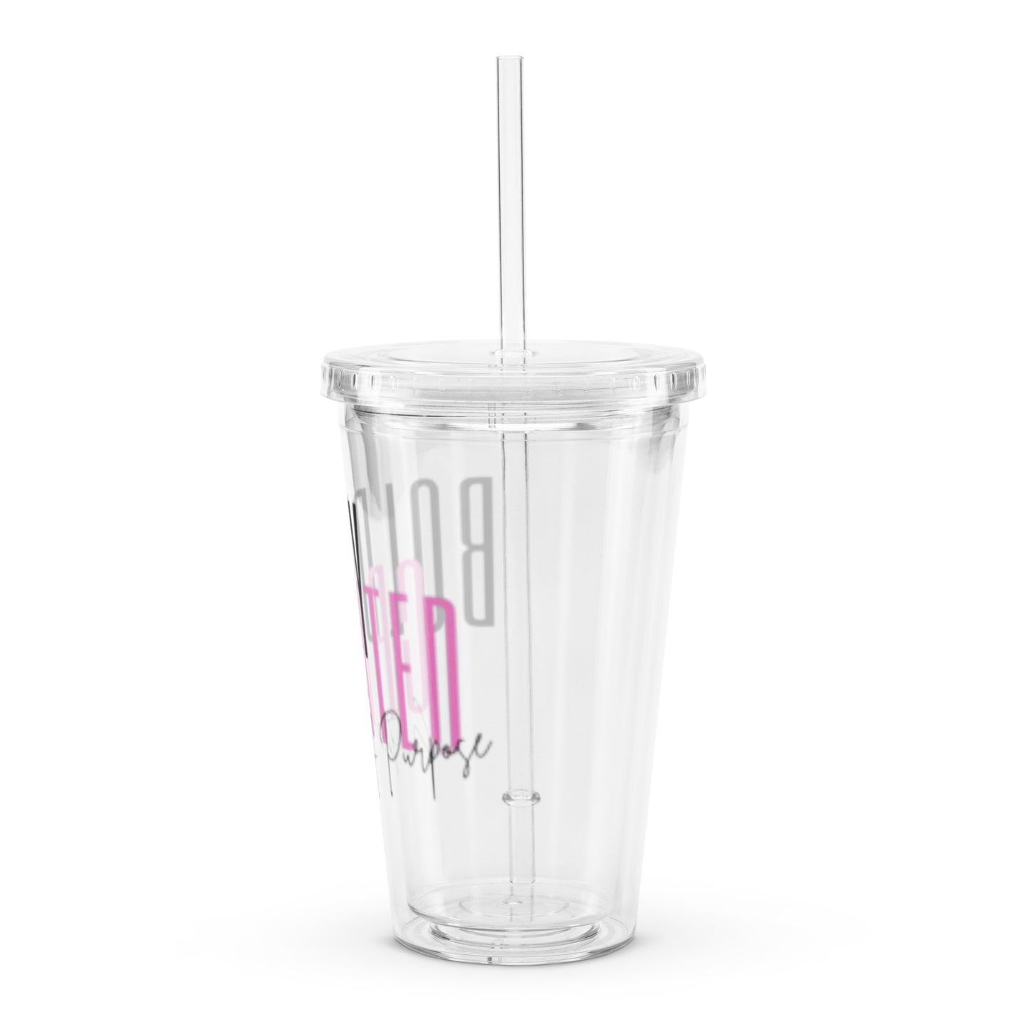 Clear plastic tumbler