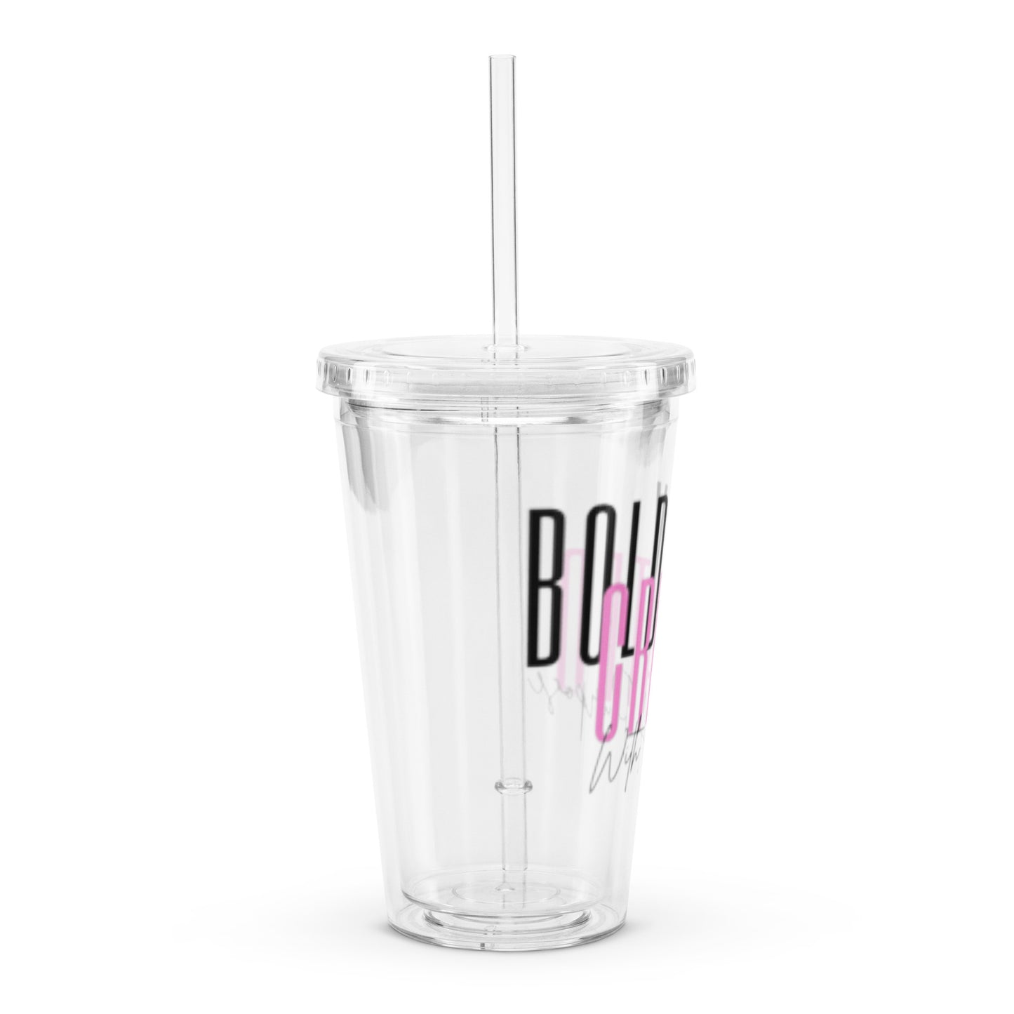 Clear plastic tumbler